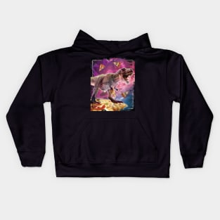 T-Rex on Space Pizza T-Shirt Kids Hoodie